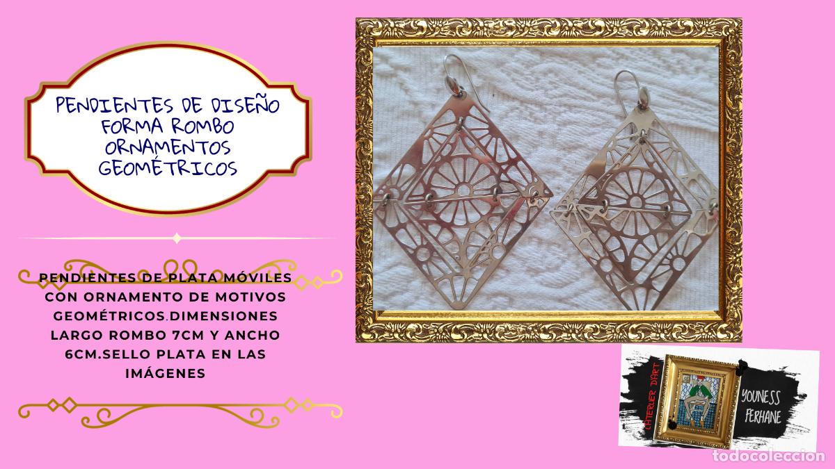 Joyeria: PENDIENTES DE DISE&Ntilde;O FORMA ROMBO ORNAMENTOS GEOM&Eacute;TRICOS - Foto 1