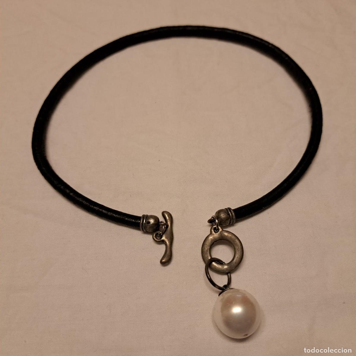 Joyeria: Gargantilla de cuero y perla - Foto 1
