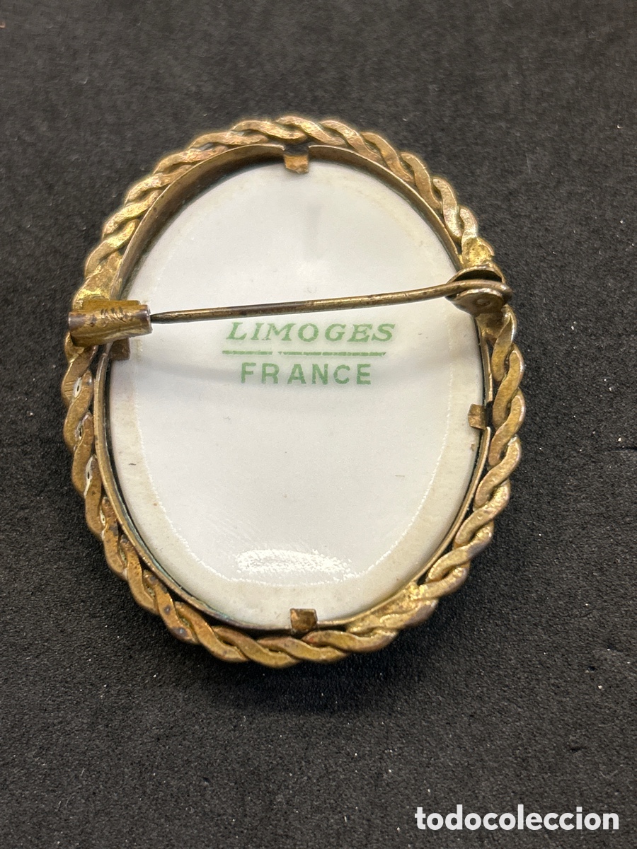 Joyeria: Antiguo broche de porcelana Limoges - Foto 2