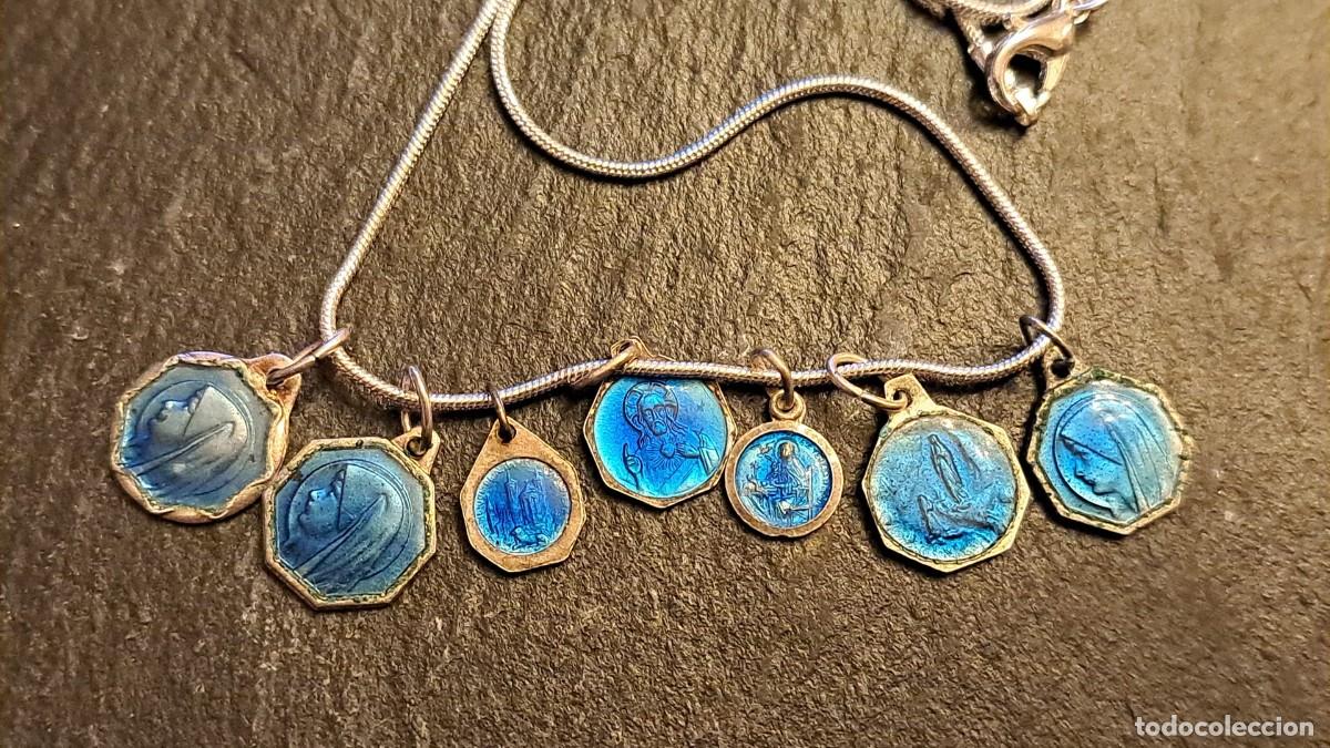 Joyeria: Cadena de Plata con 7 Medallas Esmaltadas - Foto 3