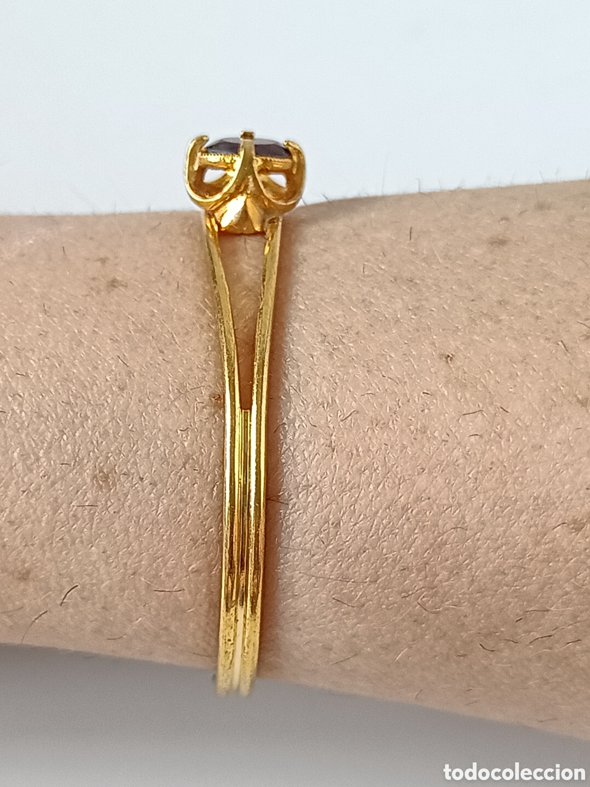 Joyeria: ⌛Pulsera ajustable ba&ntilde;ada en oro con granate aut&eacute;ntico. - Foto 3