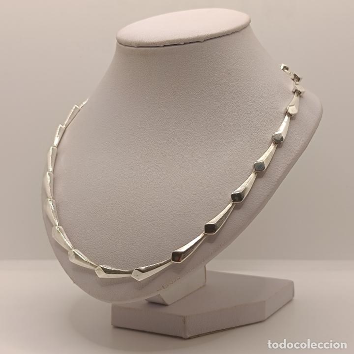 Joyeria: Sofisticada gargantilla de dise&ntilde;o en eslabones de plata de ley maciza 925. - Foto 2