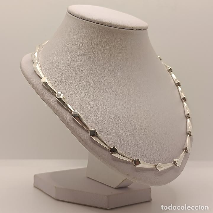 Joyeria: Sofisticada gargantilla de dise&ntilde;o en eslabones de plata de ley maciza 925. - Foto 4