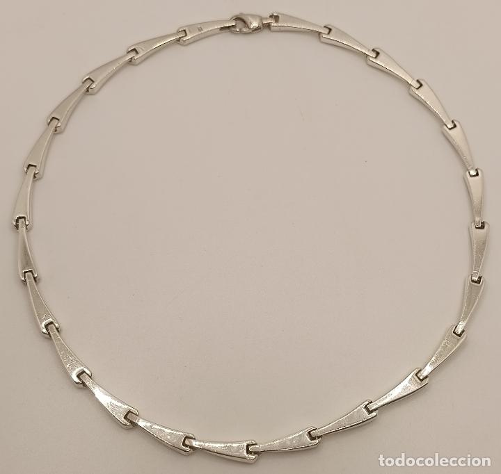 Joyeria: Sofisticada gargantilla de dise&ntilde;o en eslabones de plata de ley maciza 925. - Foto 6