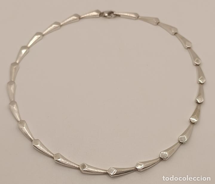 Joyeria: Sofisticada gargantilla de dise&ntilde;o en eslabones de plata de ley maciza 925. - Foto 7