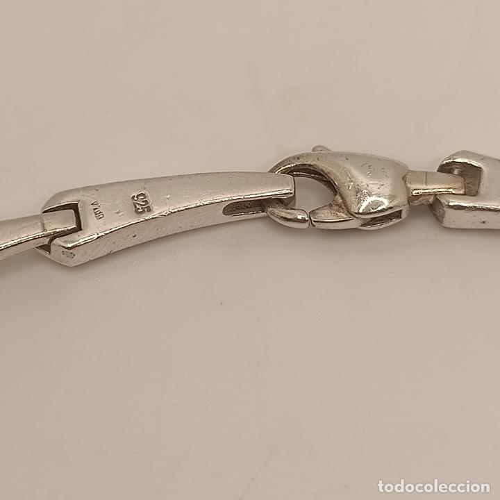 Joyeria: Sofisticada gargantilla de dise&ntilde;o en eslabones de plata de ley maciza 925. - Foto 9