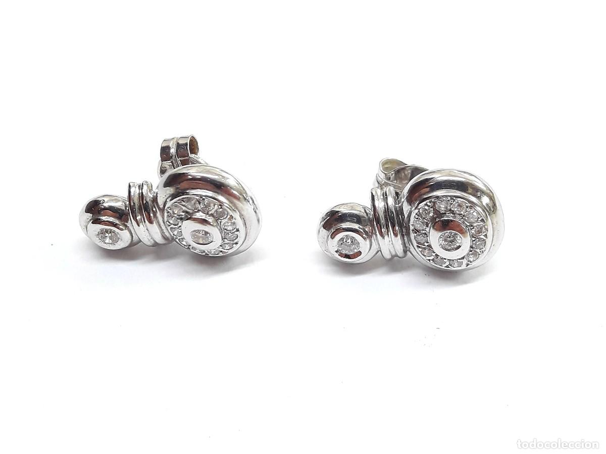 Joyeria: PENDIENTES DE ORO BLANCO Y DIAMANTES NUEVOS A ESTRENAR - Foto 2