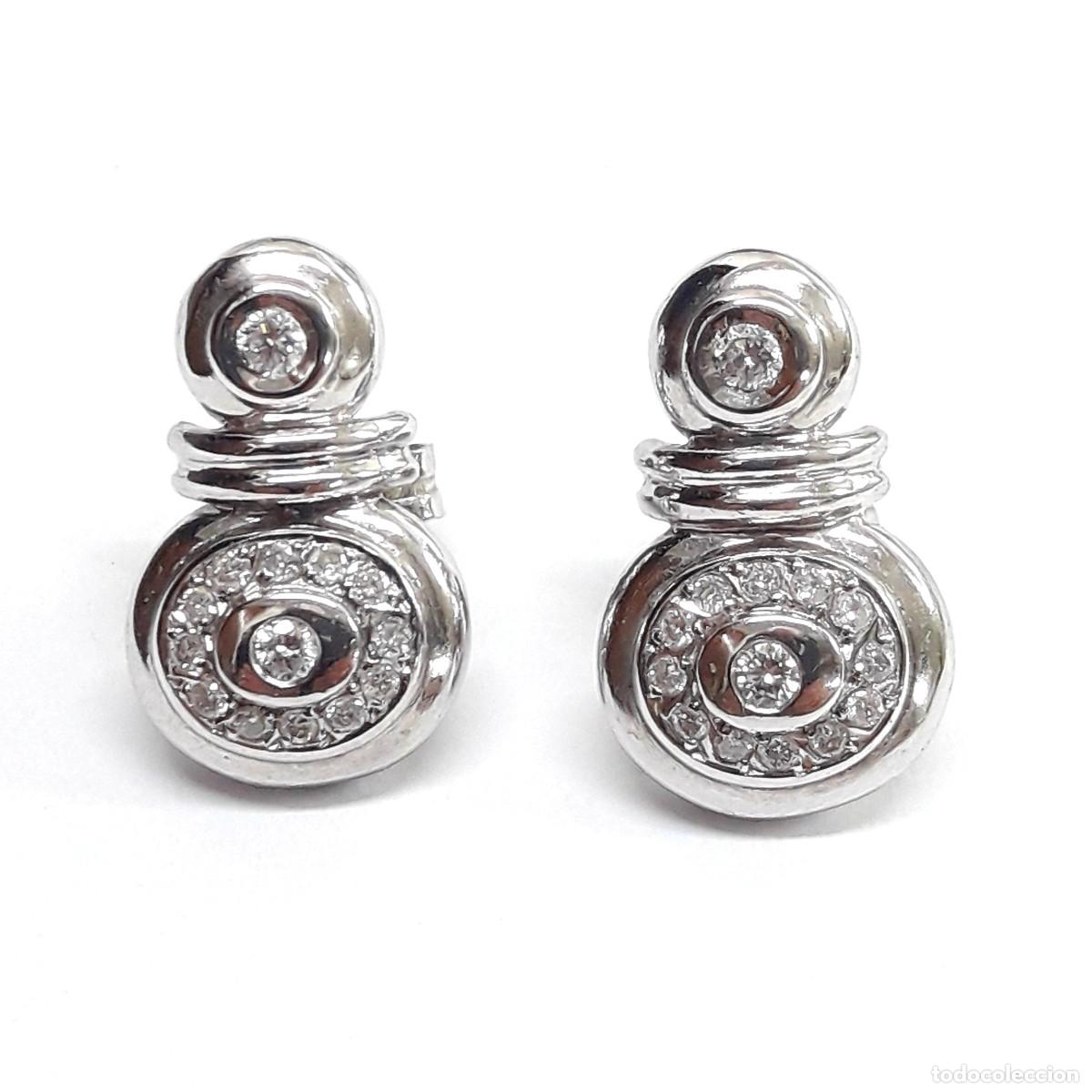 Joyeria: PENDIENTES DE ORO BLANCO Y DIAMANTES NUEVOS A ESTRENAR - Foto 4