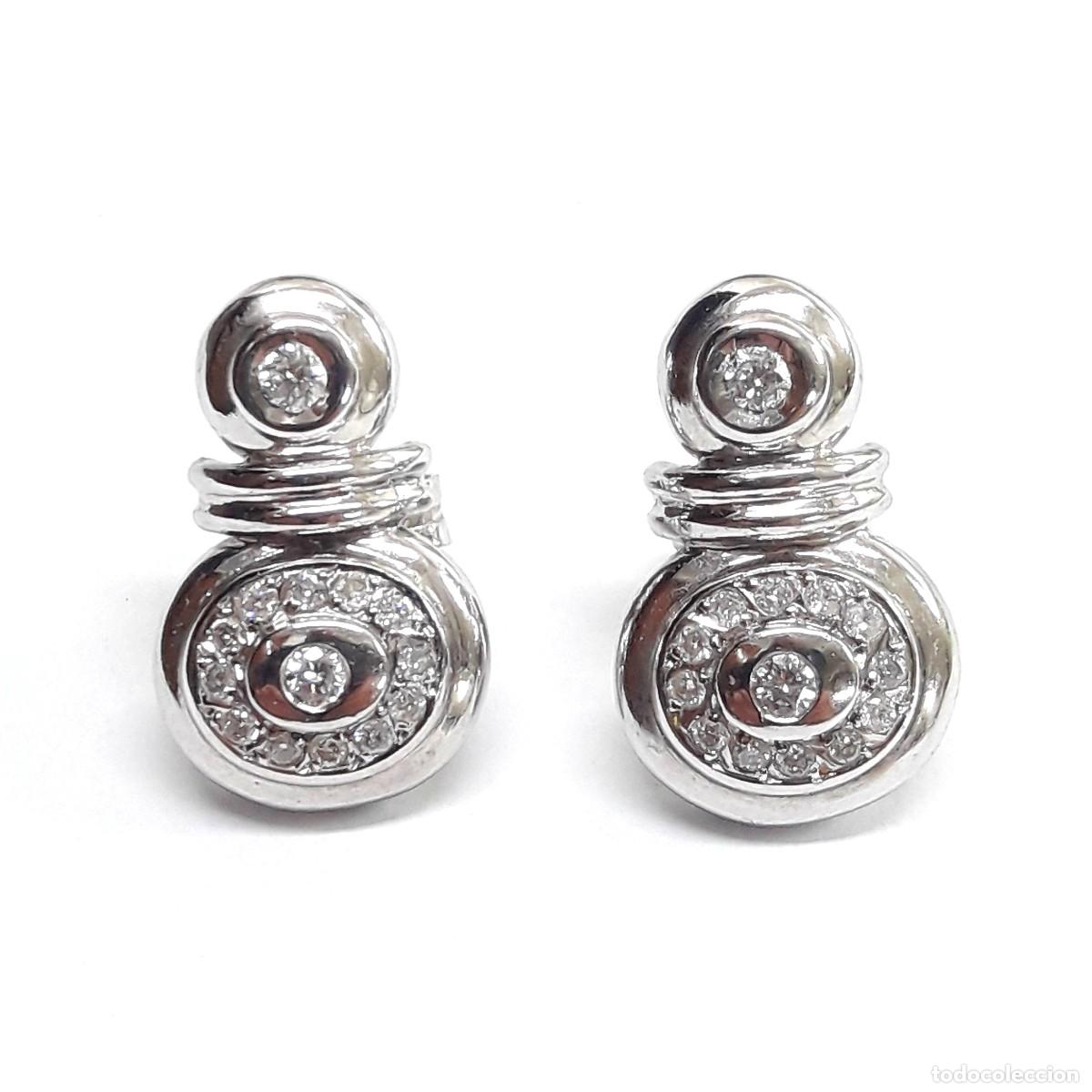 Joyeria: PENDIENTES DE ORO BLANCO Y DIAMANTES NUEVOS A ESTRENAR - Foto 5