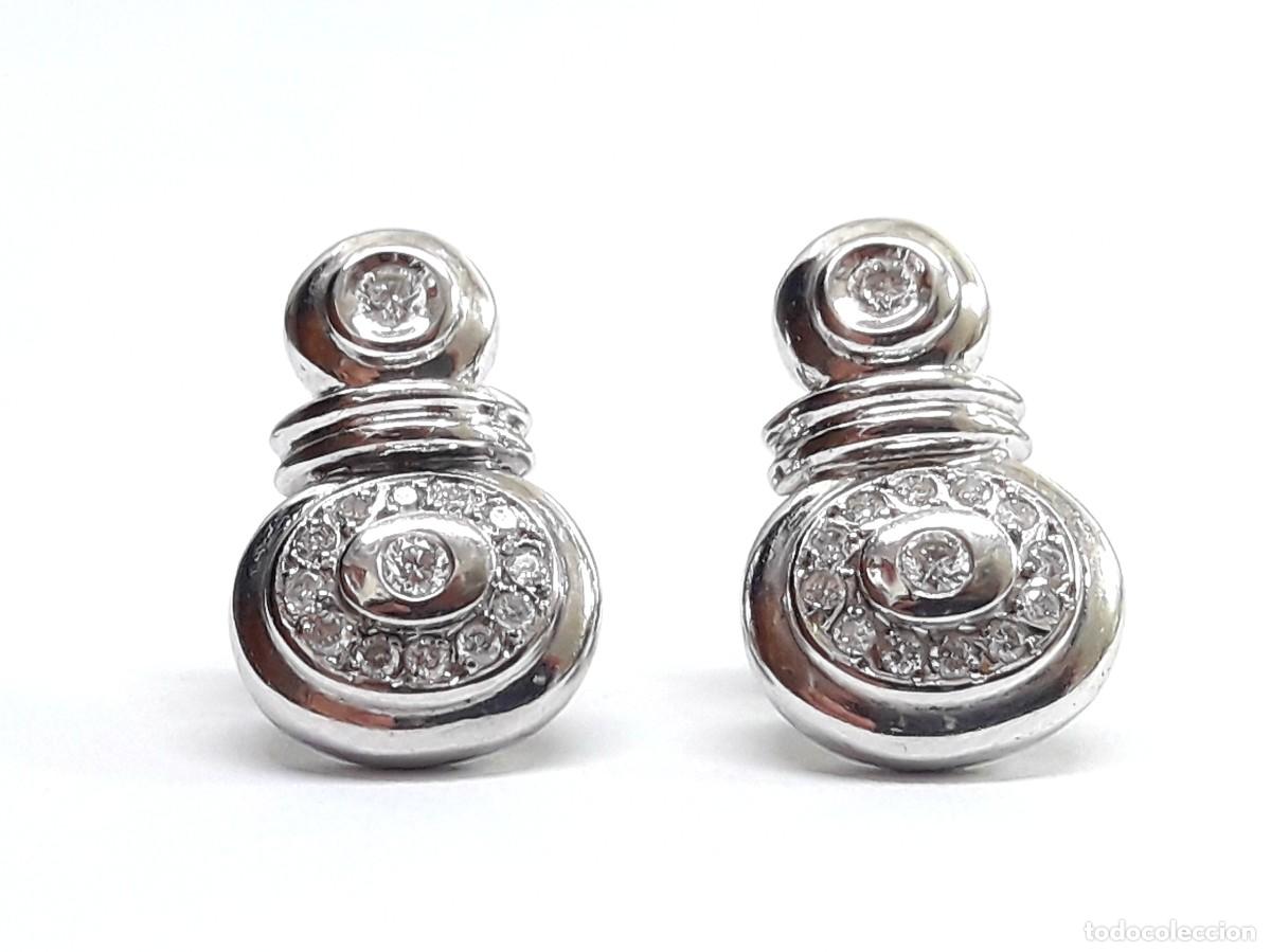 Joyeria: PENDIENTES DE ORO BLANCO Y DIAMANTES NUEVOS A ESTRENAR - Foto 6