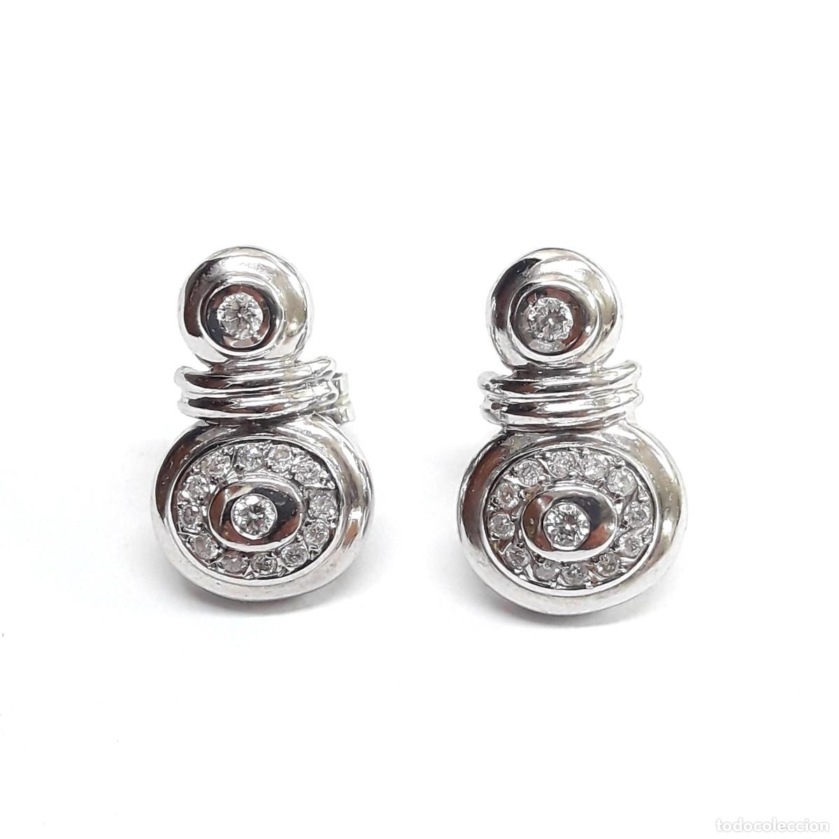 Joyeria: PENDIENTES DE ORO BLANCO Y DIAMANTES NUEVOS A ESTRENAR - Foto 9