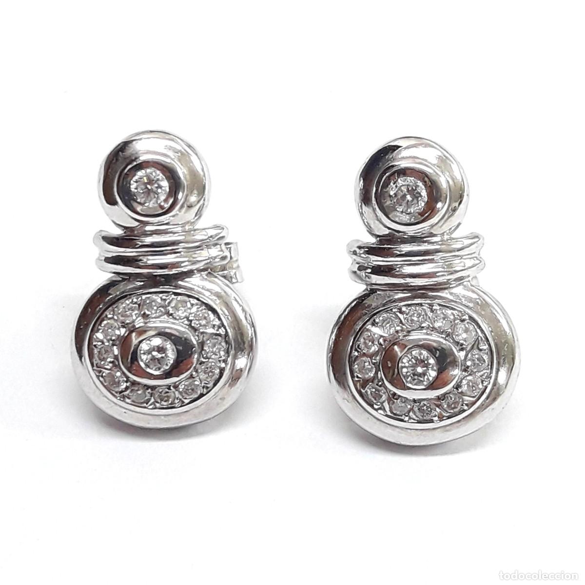 Joyeria: PENDIENTES DE ORO BLANCO Y DIAMANTES NUEVOS A ESTRENAR - Foto 10