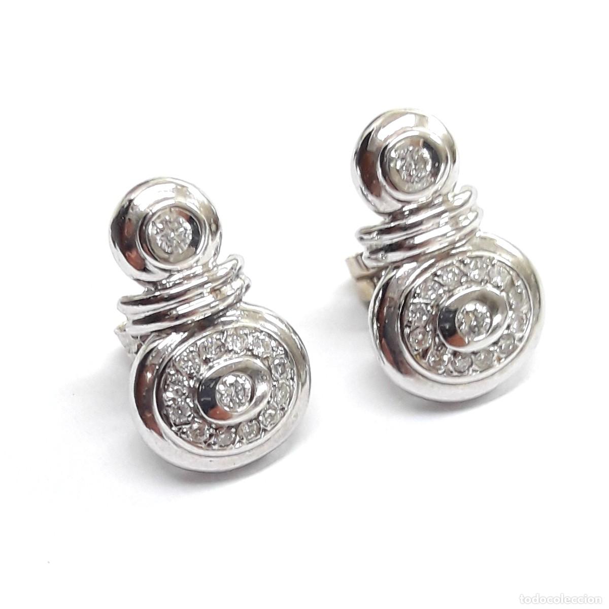 Joyeria: PENDIENTES DE ORO BLANCO Y DIAMANTES NUEVOS A ESTRENAR - Foto 11