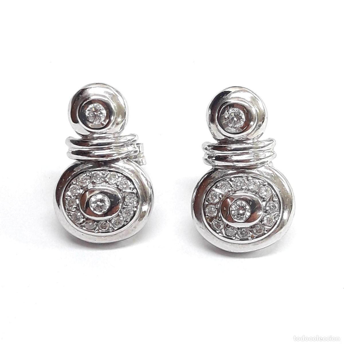 Joyeria: PENDIENTES DE ORO BLANCO Y DIAMANTES NUEVOS A ESTRENAR - Foto 12