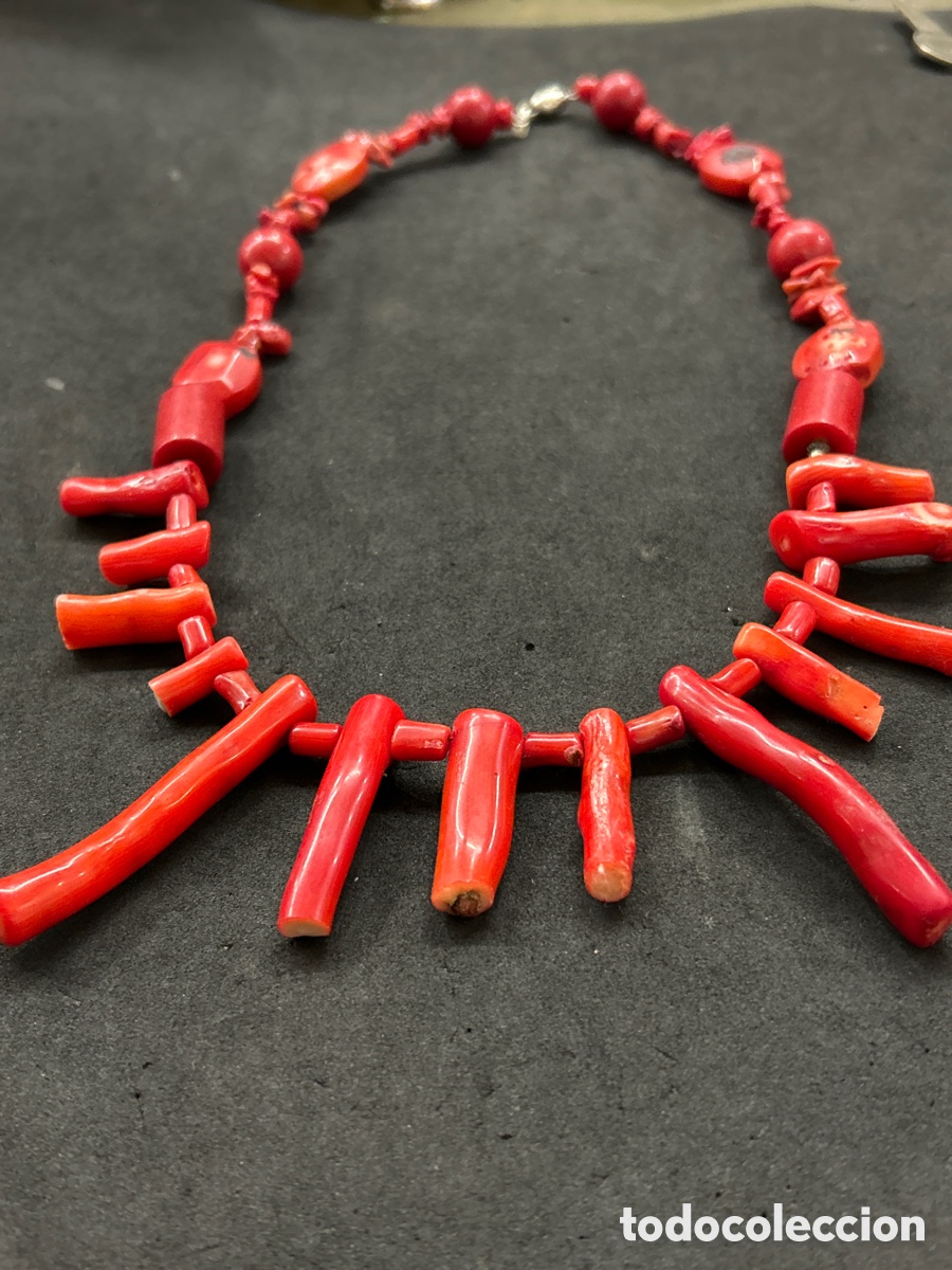 Joyeria: Collar de coral rojo cierre en plata - Foto 2