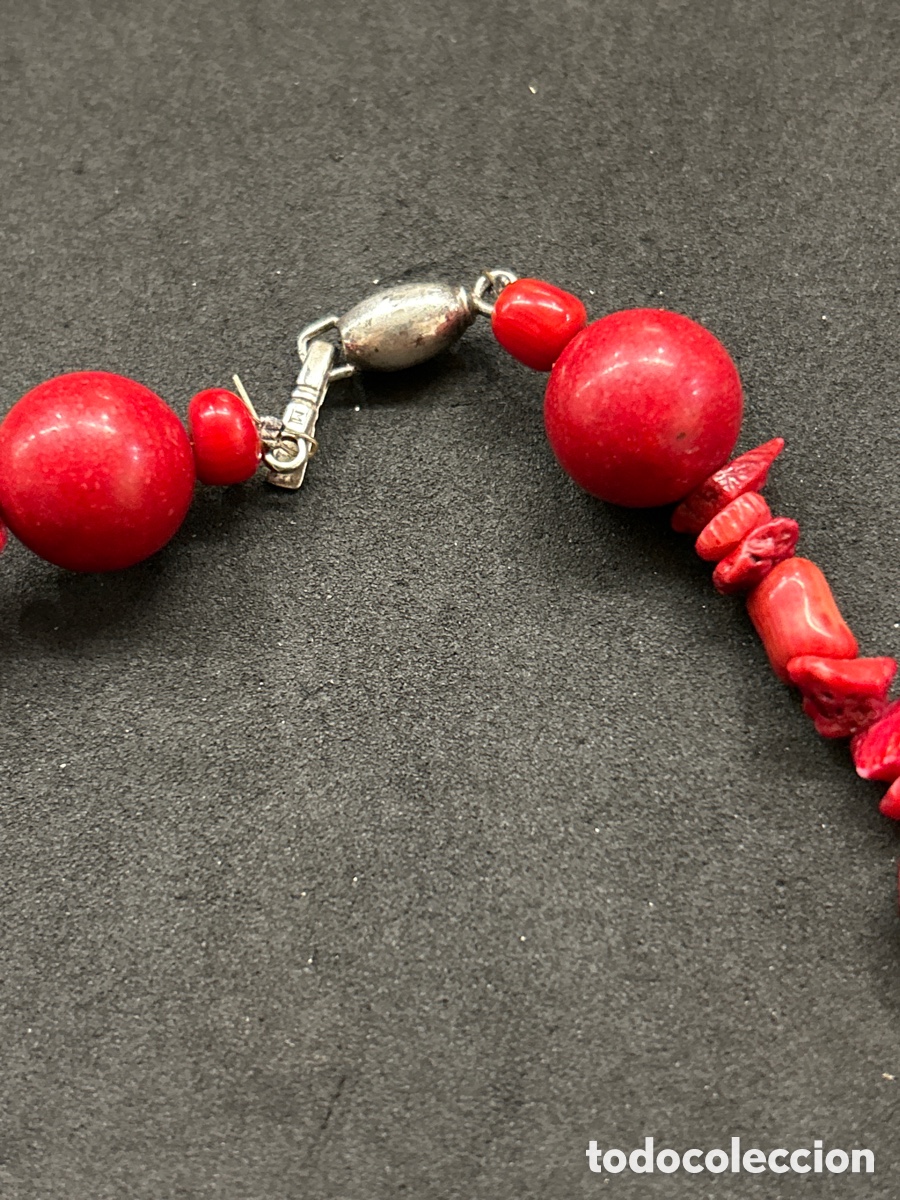 Joyeria: Collar de coral rojo cierre en plata - Foto 4