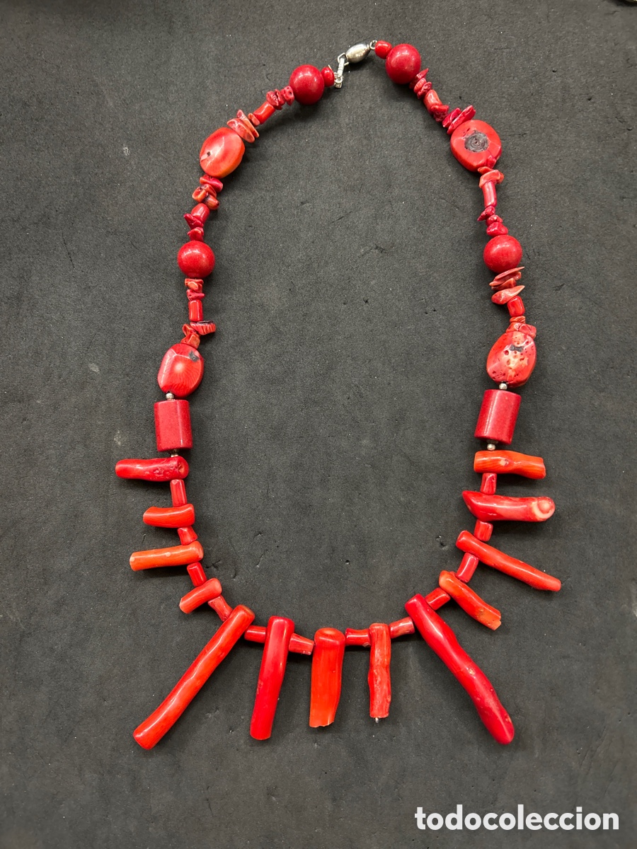 Joyeria: Collar de coral rojo cierre en plata - Foto 1