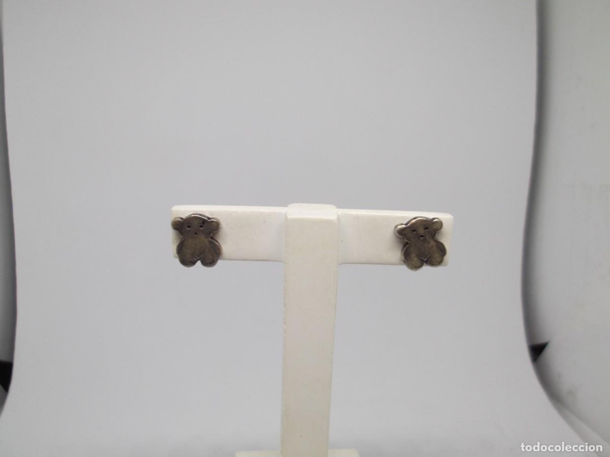 Joyeria: Pendientes osito en plata con cierre de presi&oacute;n. - Foto 2
