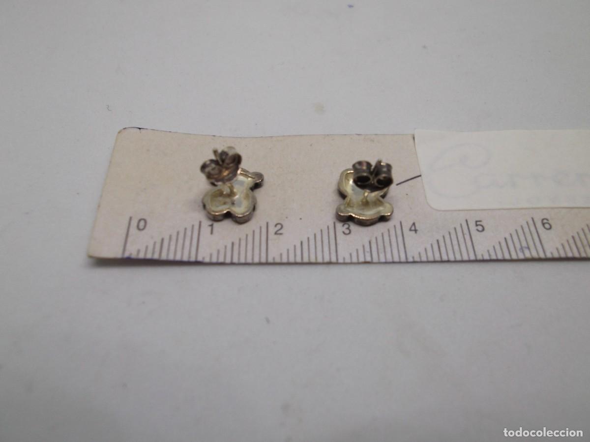 Joyeria: Pendientes osito en plata con cierre de presi&oacute;n. - Foto 4