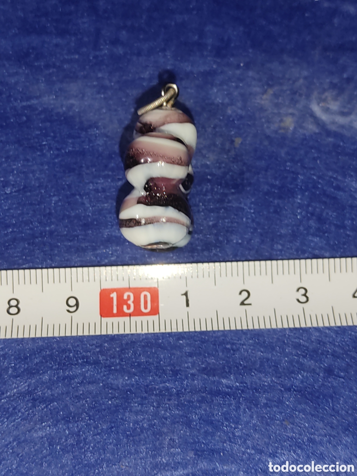 Joyeria: Colgante de cristal de Murano o opalina.Vintage. - Foto 3