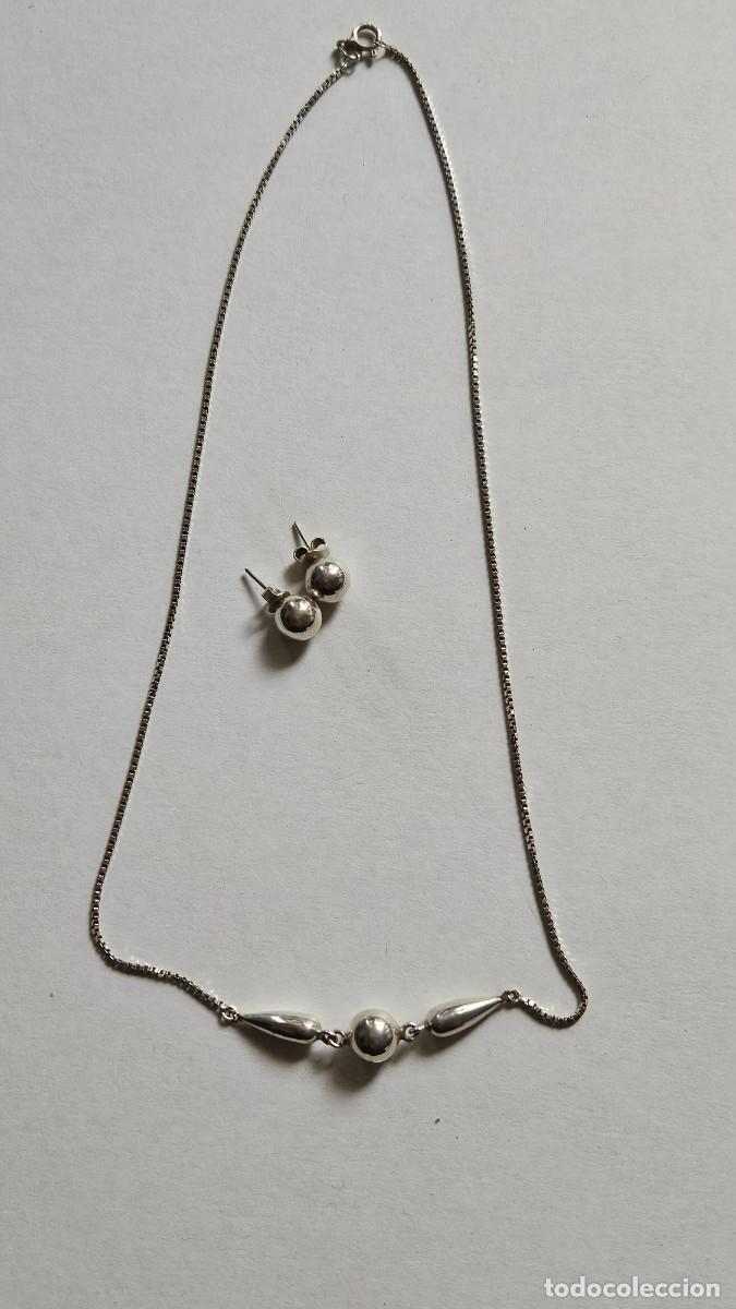 Joyeria: Cadena con colgante y pendientes de plata - Foto 1