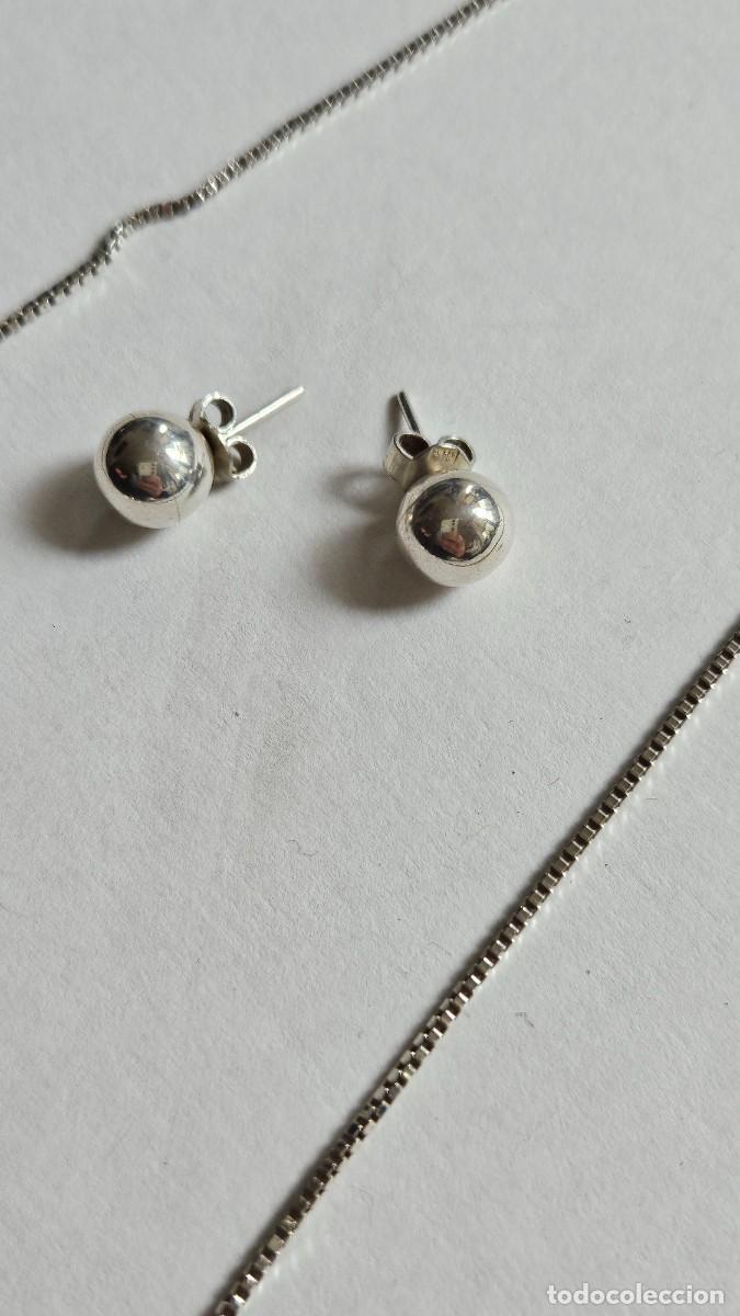 Joyeria: Cadena con colgante y pendientes de plata - Foto 2