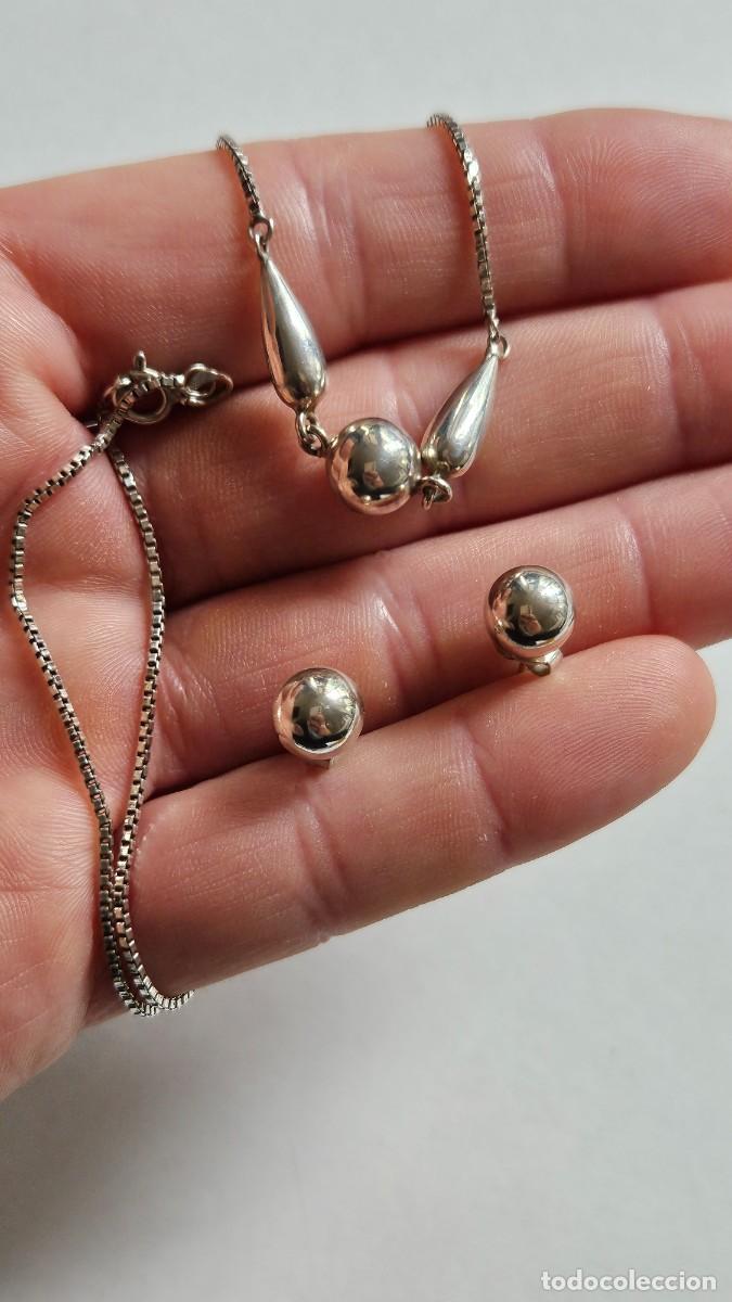 Joyeria: Cadena con colgante y pendientes de plata - Foto 3