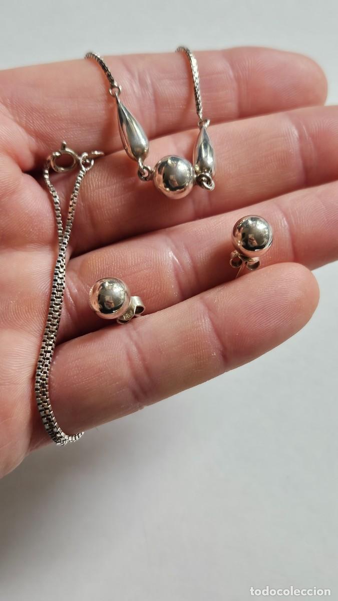 Joyeria: Cadena con colgante y pendientes de plata - Foto 5