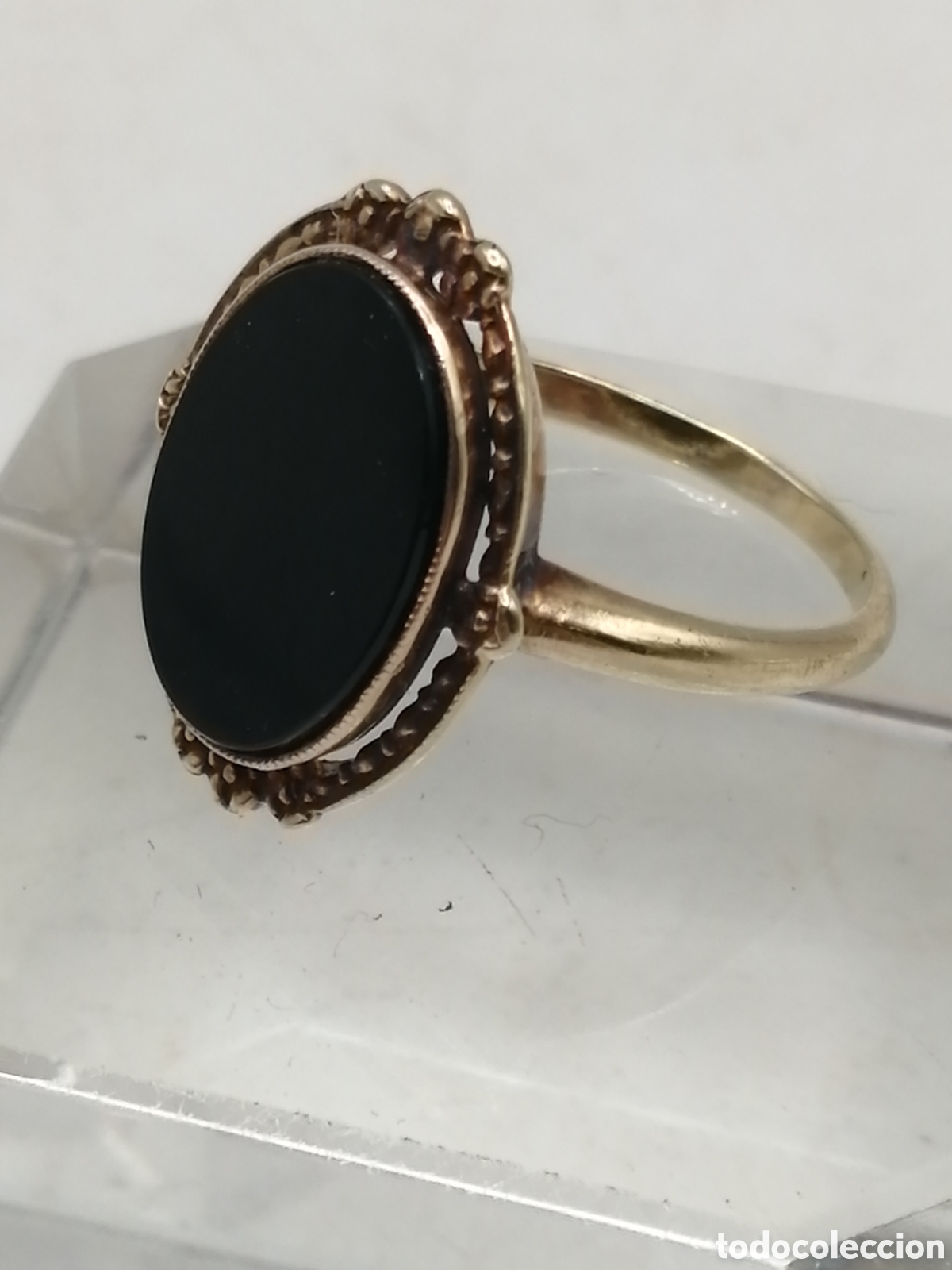 Joyeria: Anillo oro 14 quilates y onix negro - Foto 2