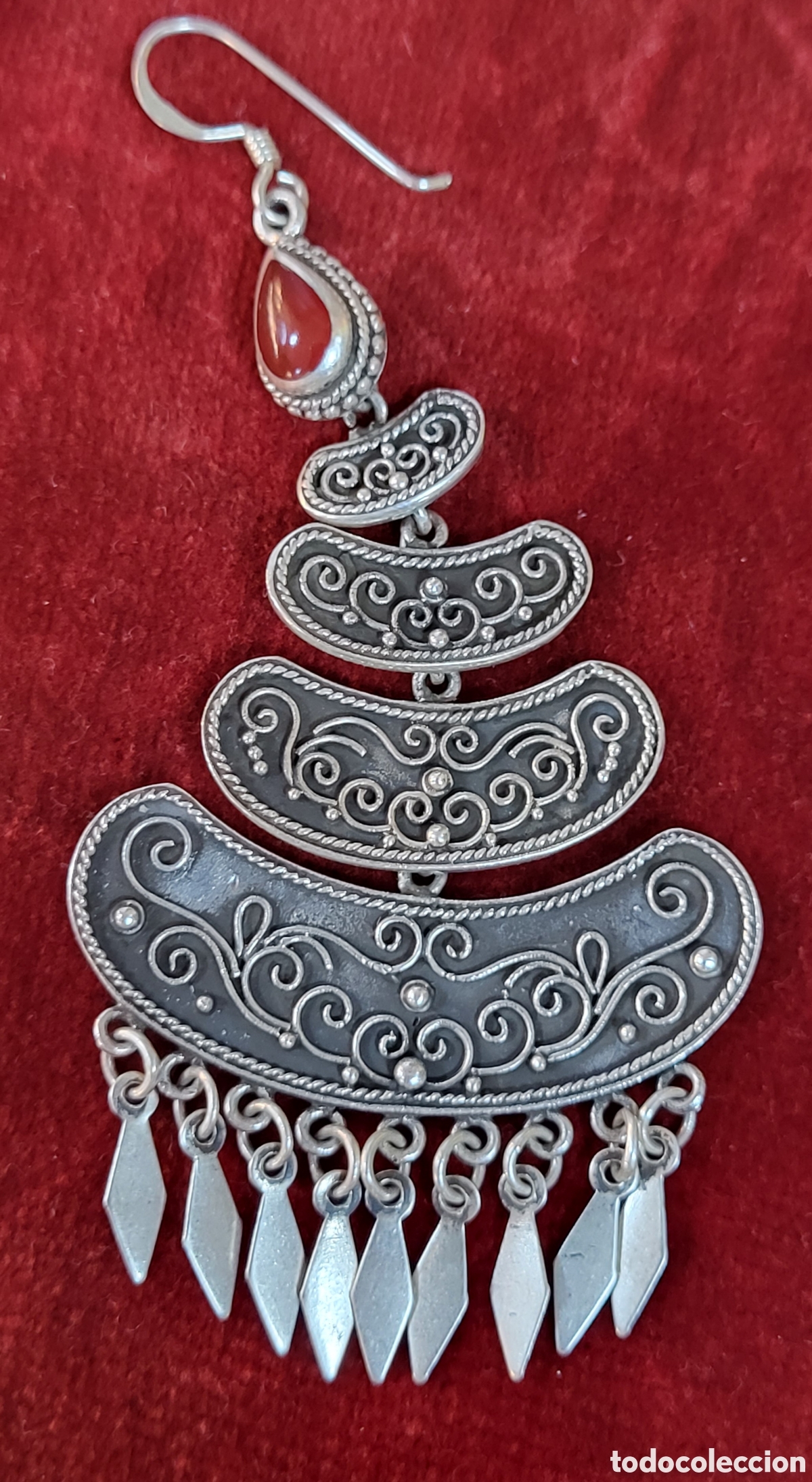 Joyeria: PRECIOSOS PENDIENTES VINTAGE. PLATA. 8CM LARGOS - Foto 2