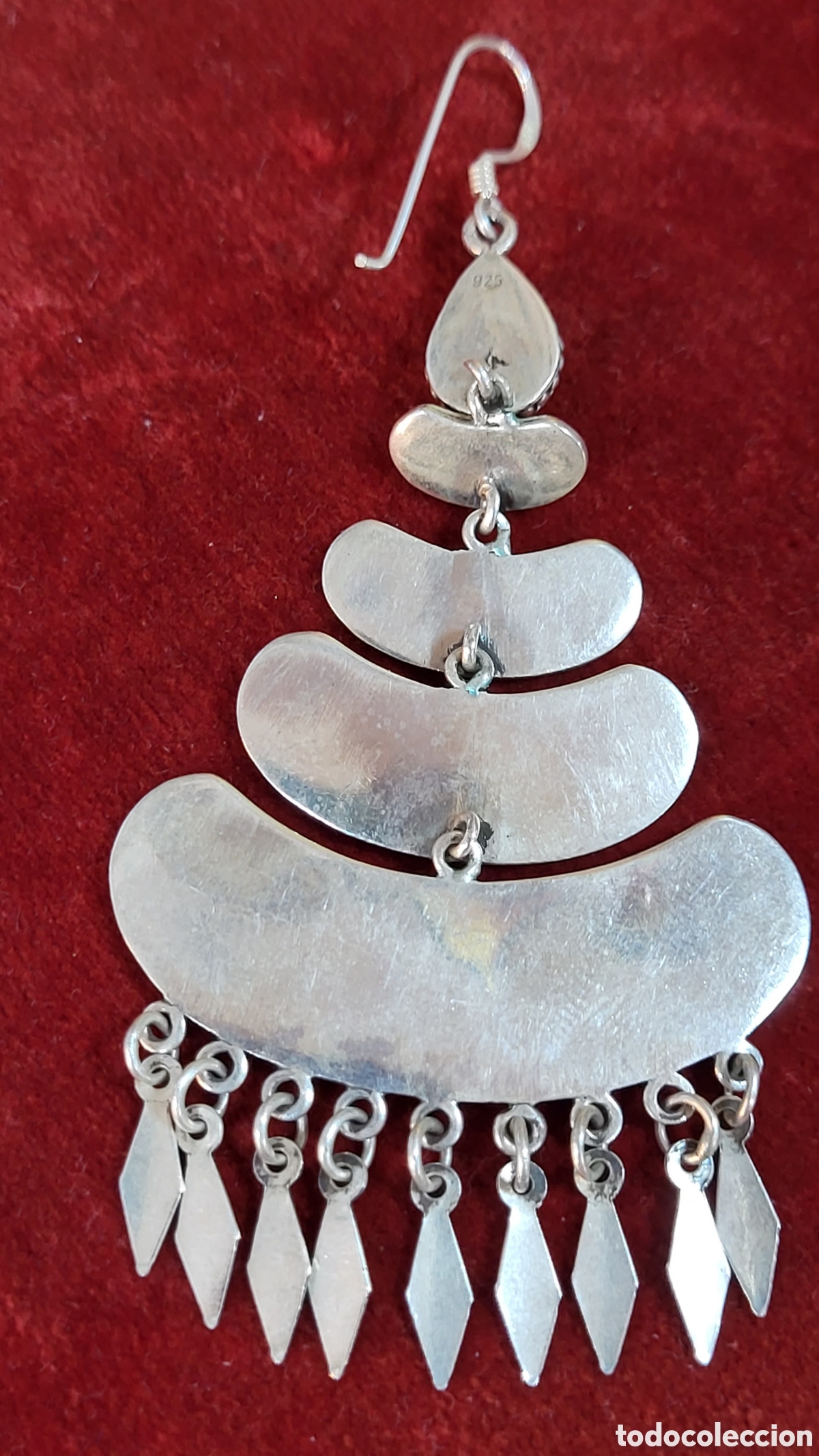 Joyeria: PRECIOSOS PENDIENTES VINTAGE. PLATA. 8CM LARGOS - Foto 6