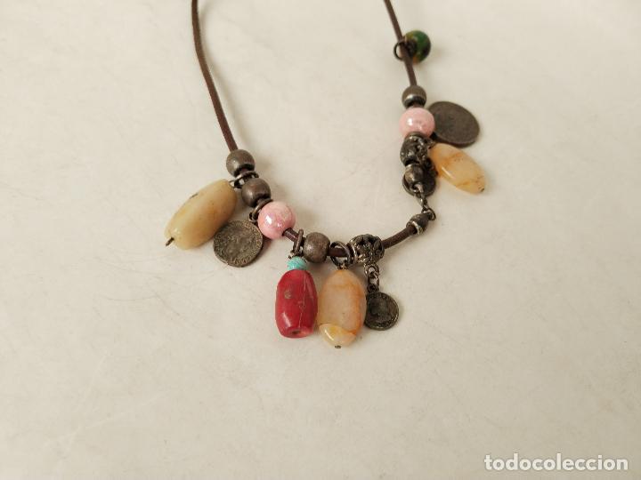 Joyeria: collar cordon con monedas y piedras naturales - Foto 6