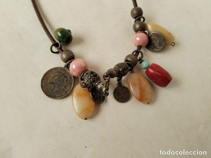 Joyeria: collar cordon con monedas y piedras naturales - Foto 1