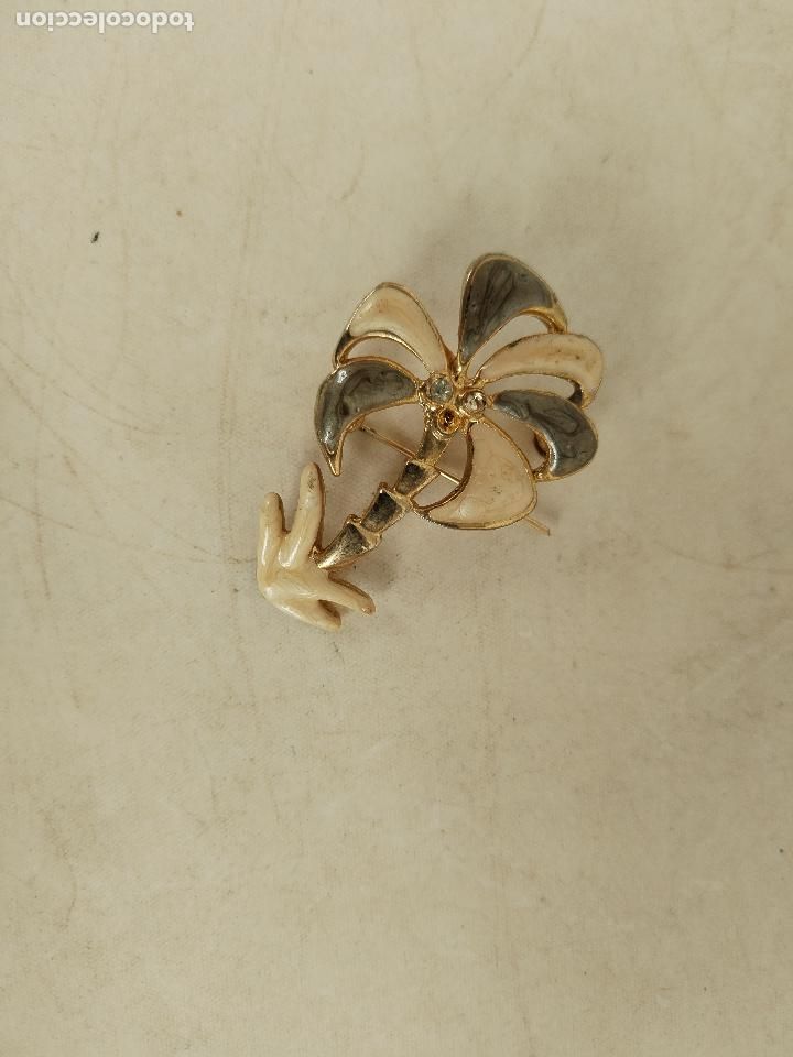 Joyeria: broche palmera plata dorada con esmaltes - Foto 1