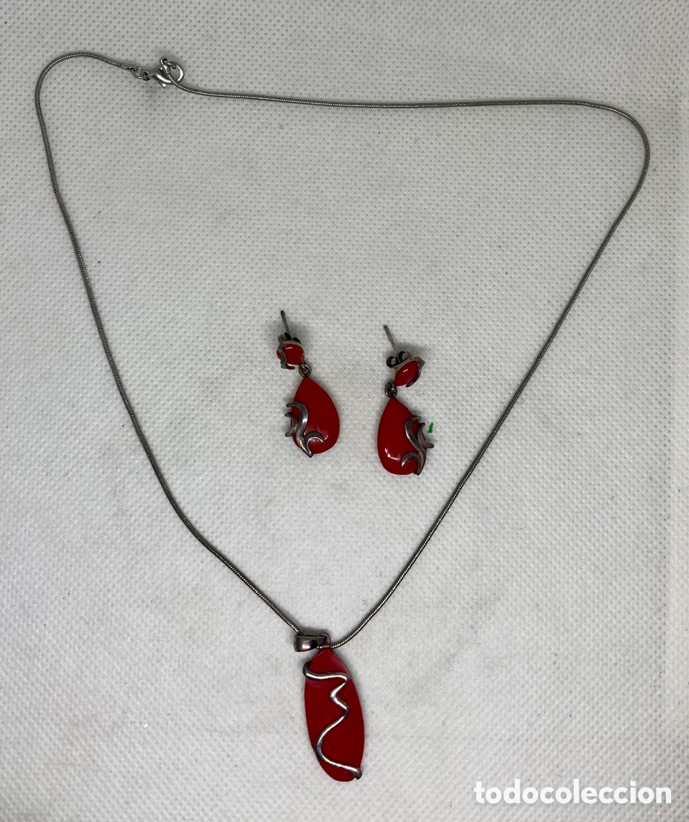 Joyeria: CONJUNTO DE COLLAR Y PENDIENTES PLATA 925 SIN USO NUEVO - Foto 1
