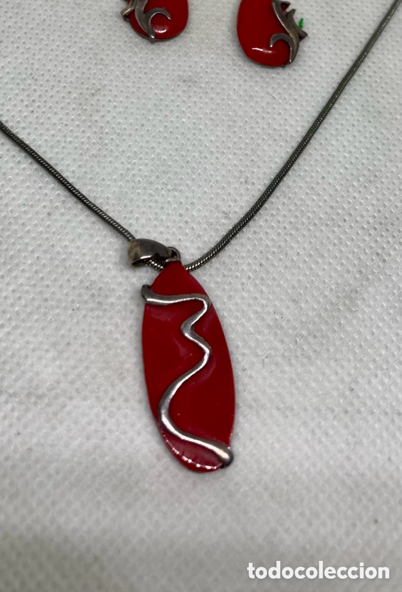 Joyeria: CONJUNTO DE COLLAR Y PENDIENTES PLATA 925 SIN USO NUEVO - Foto 2
