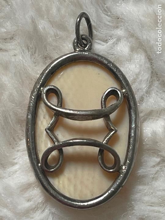 Joyeria: Colgante G&eacute;minis de plata y marfil - Foto 1