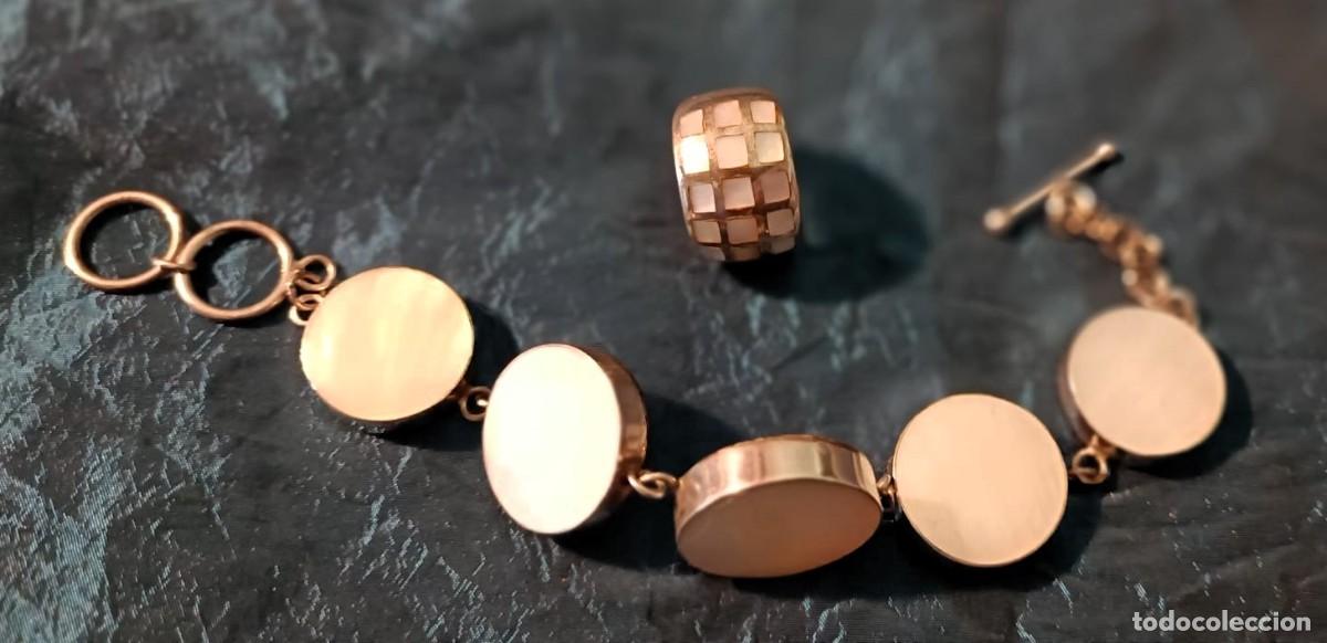 Joyeria: Pulsera y anillo de plata de Ley 925 y madreperla - Foto 5