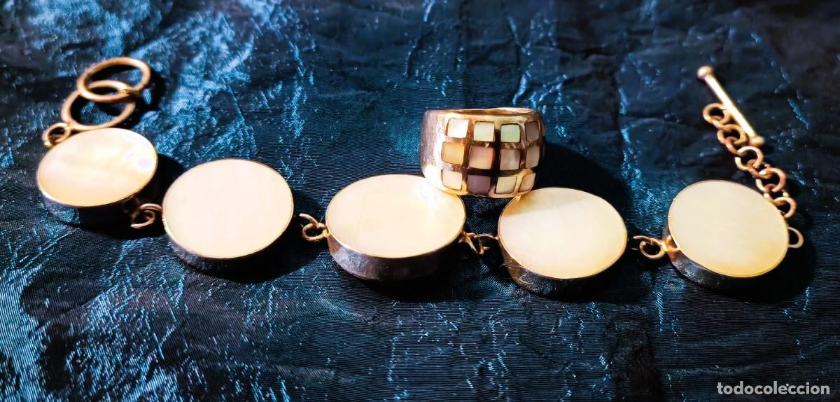 Joyeria: Pulsera y anillo de plata de Ley 925 y madreperla - Foto 7