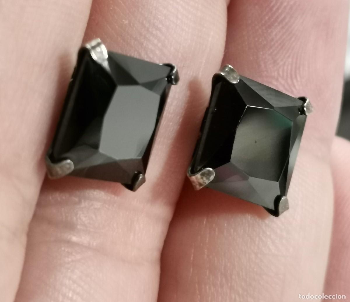 Joyeria: Pendientes en Plata de Ley y Circonitas negras - Foto 1