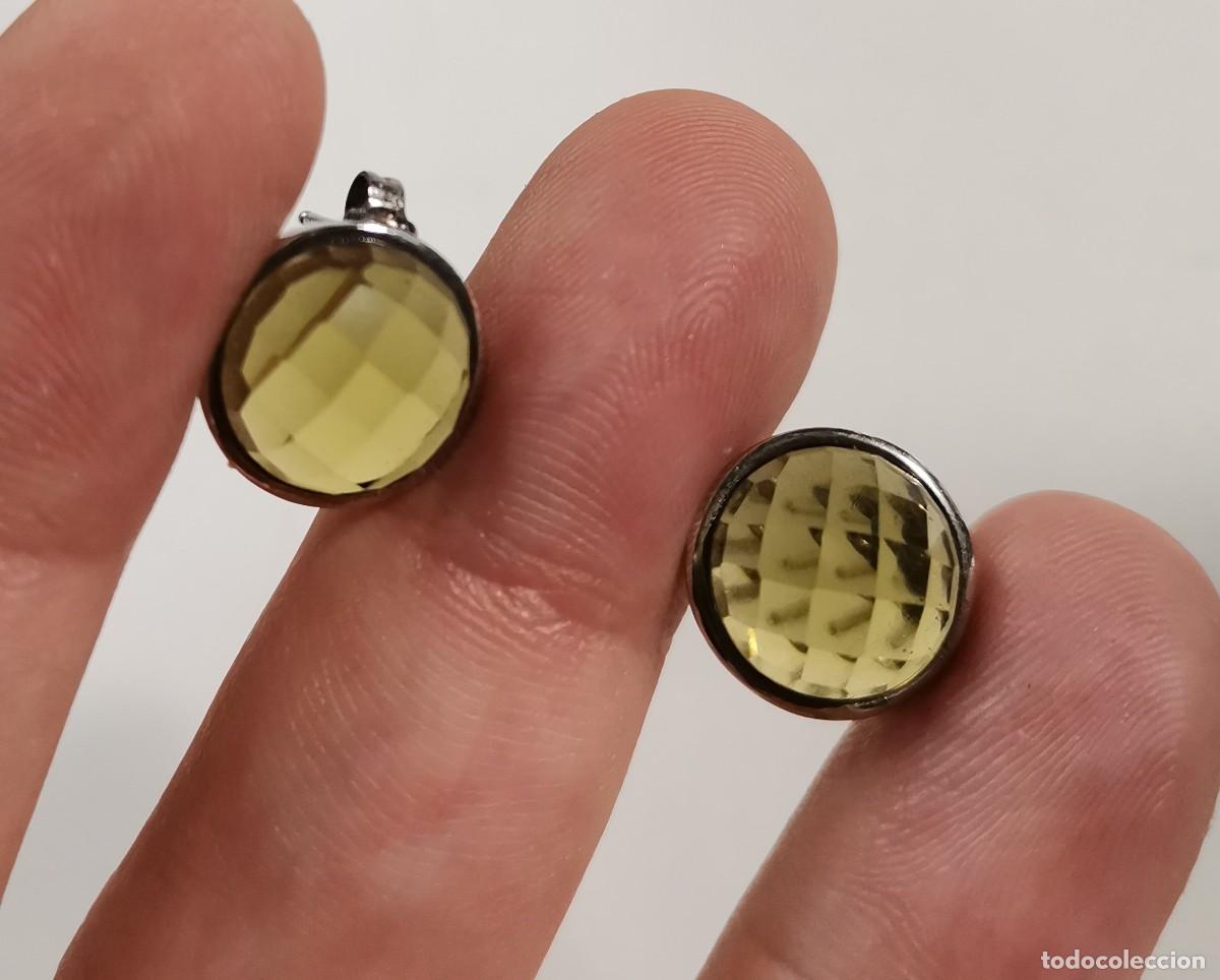 Joyeria: Pendientes en Plata de Ley y Circonitas Verdes - Foto 1