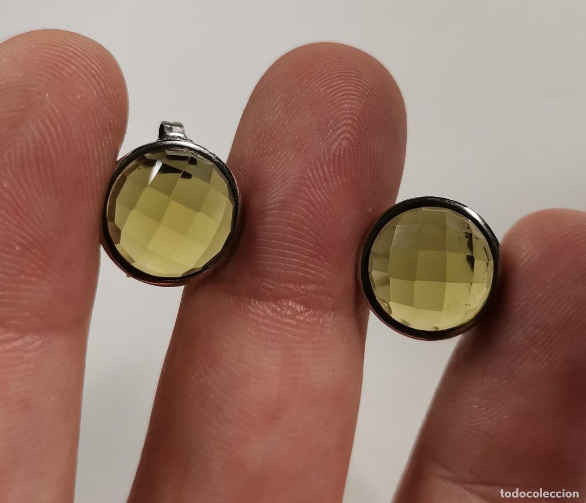 Joyeria: Pendientes en Plata de Ley y Circonitas Verdes - Foto 2