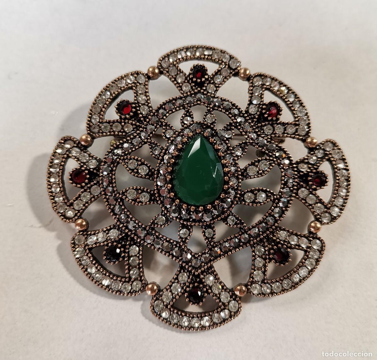 Joyeria: Gran broche roseta con piedras - Foto 5