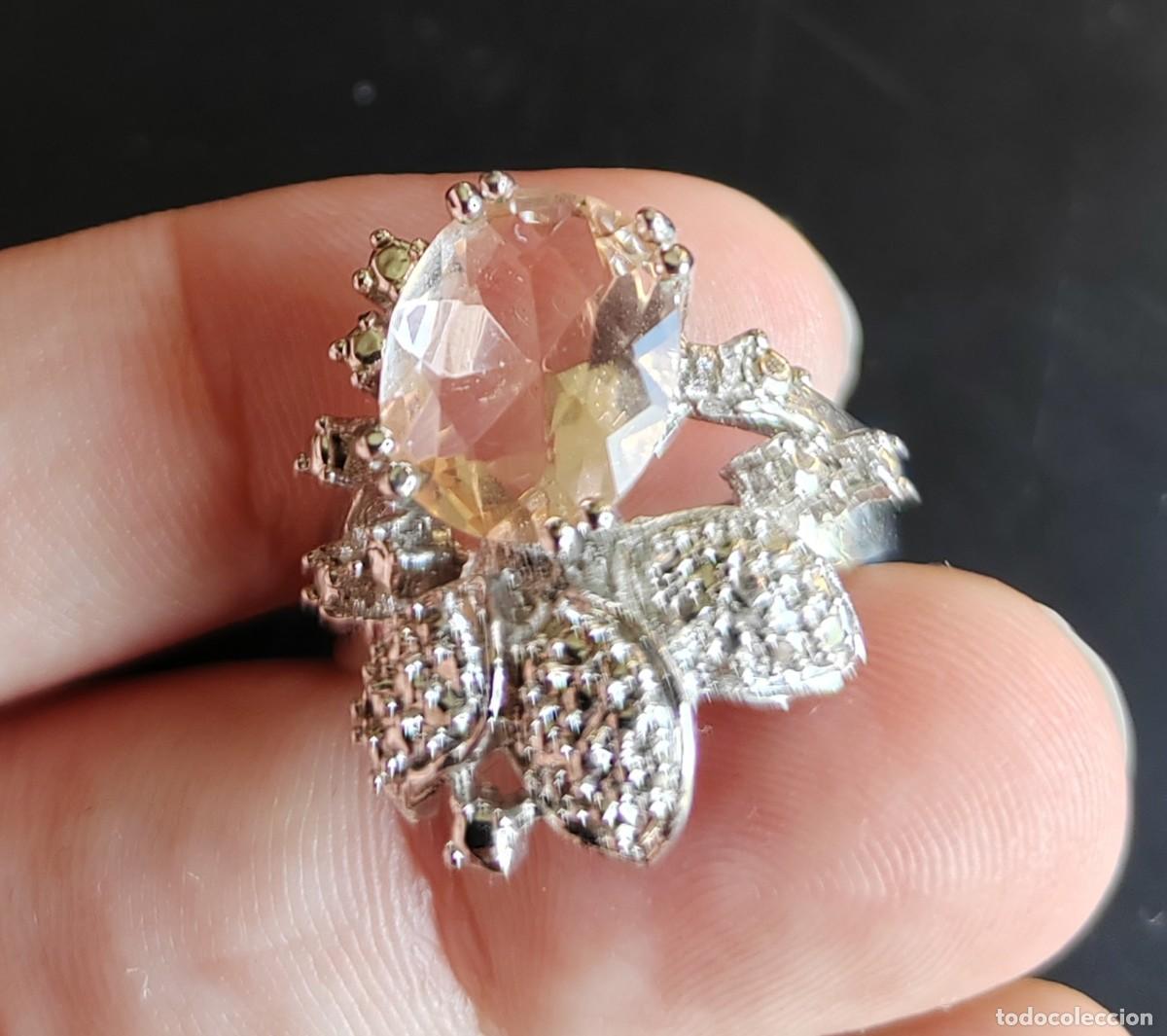 Joyeria: Anillo con Morganita, Plata de Ley y Oro - Foto 1