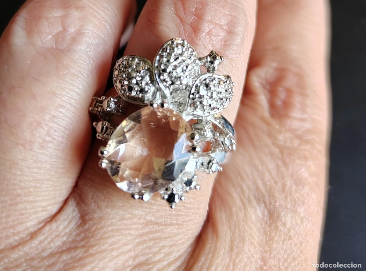 Joyeria: Anillo con Morganita, Plata de Ley y Oro - Foto 4