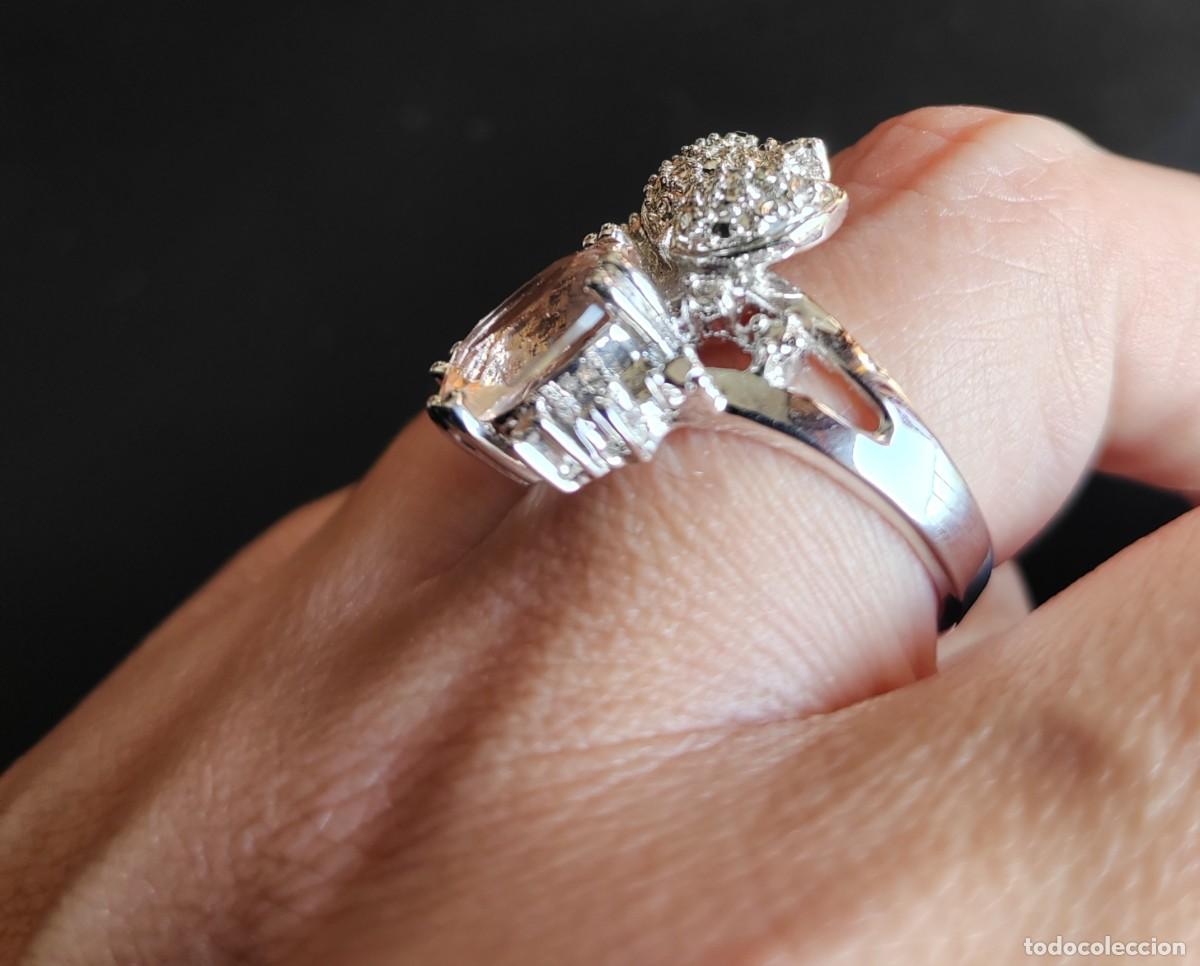 Joyeria: Anillo con Morganita, Plata de Ley y Oro - Foto 6