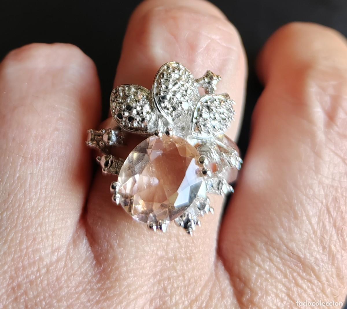 Joyeria: Anillo con Morganita, Plata de Ley y Oro - Foto 7