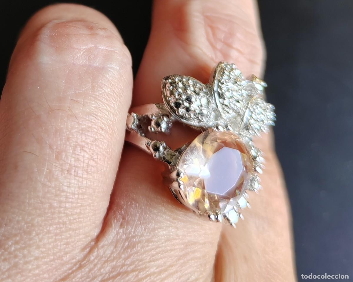 Joyeria: Anillo con Morganita, Plata de Ley y Oro - Foto 8