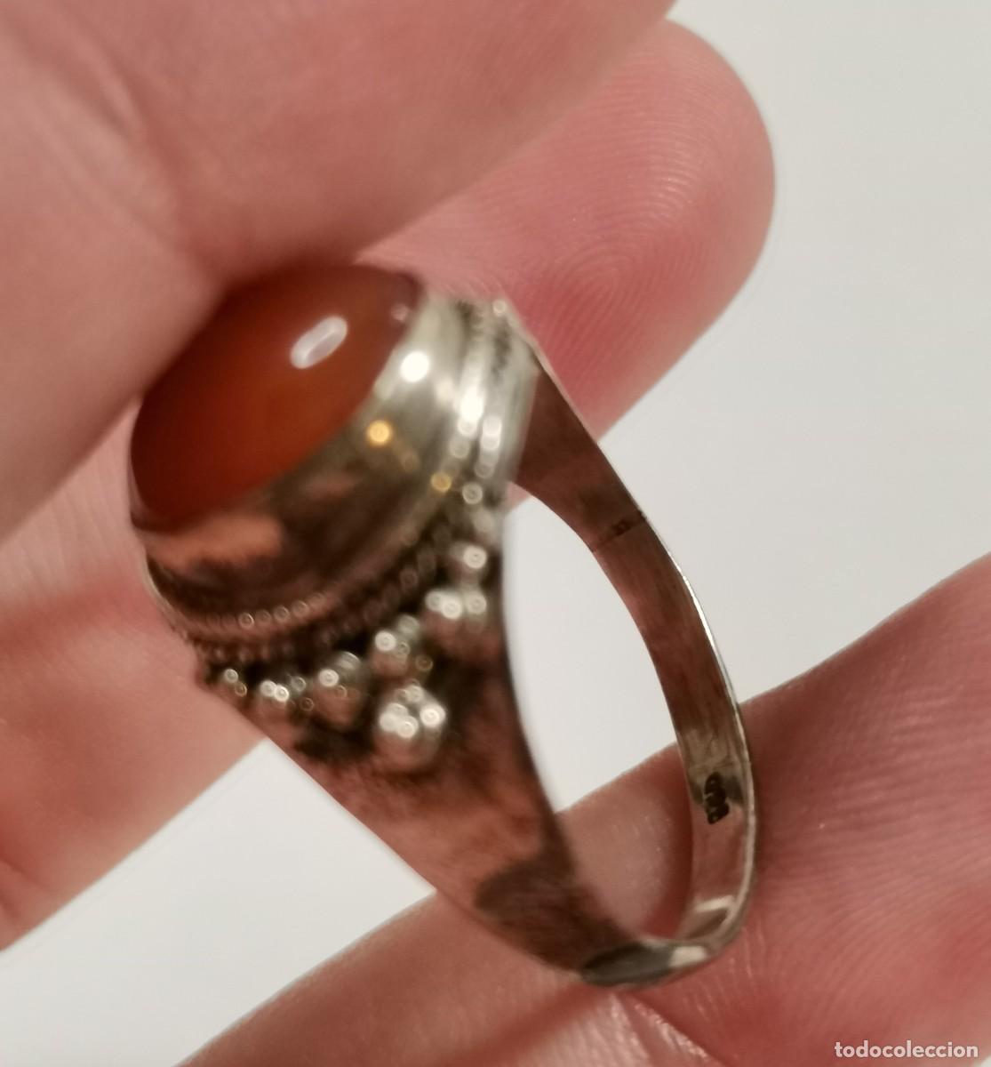 Joyeria: Anillo labrado en Plata de Ley y Cornalina - Foto 4