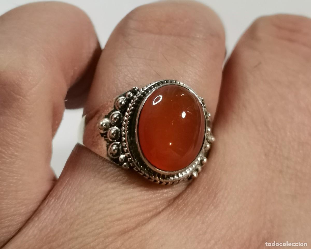 Joyeria: Anillo labrado en Plata de Ley y Cornalina - Foto 5